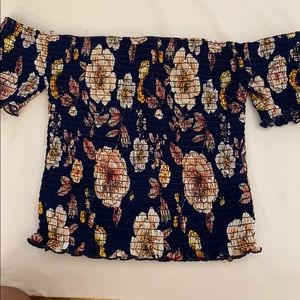 AQUA FLORAL PRINT TOP